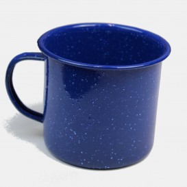 Blue enameled cup