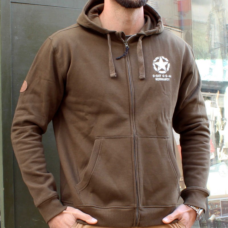 VESTE JEEP WILLYS HOODIE WW2 US ARMY DEBARQUEMENT FORD GPW MB capuche