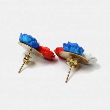 Boucles d'oreilles - Roses tricolores