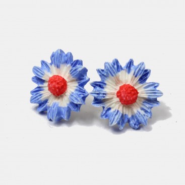 Earrings - Tricolor daisies